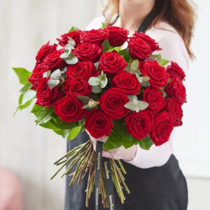 24 Red Rose Hand-tied Flowers