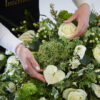 White and Green Casket Spray