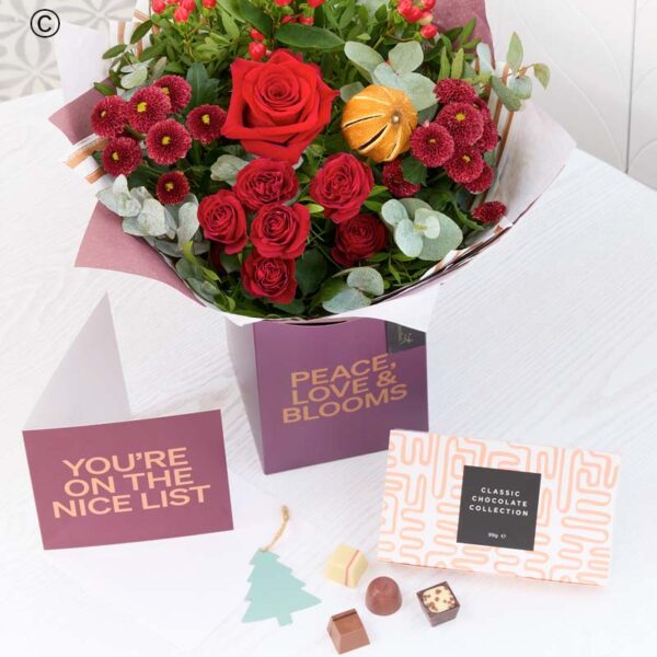 Classic Christmas Gift Box, Card & Chocolates